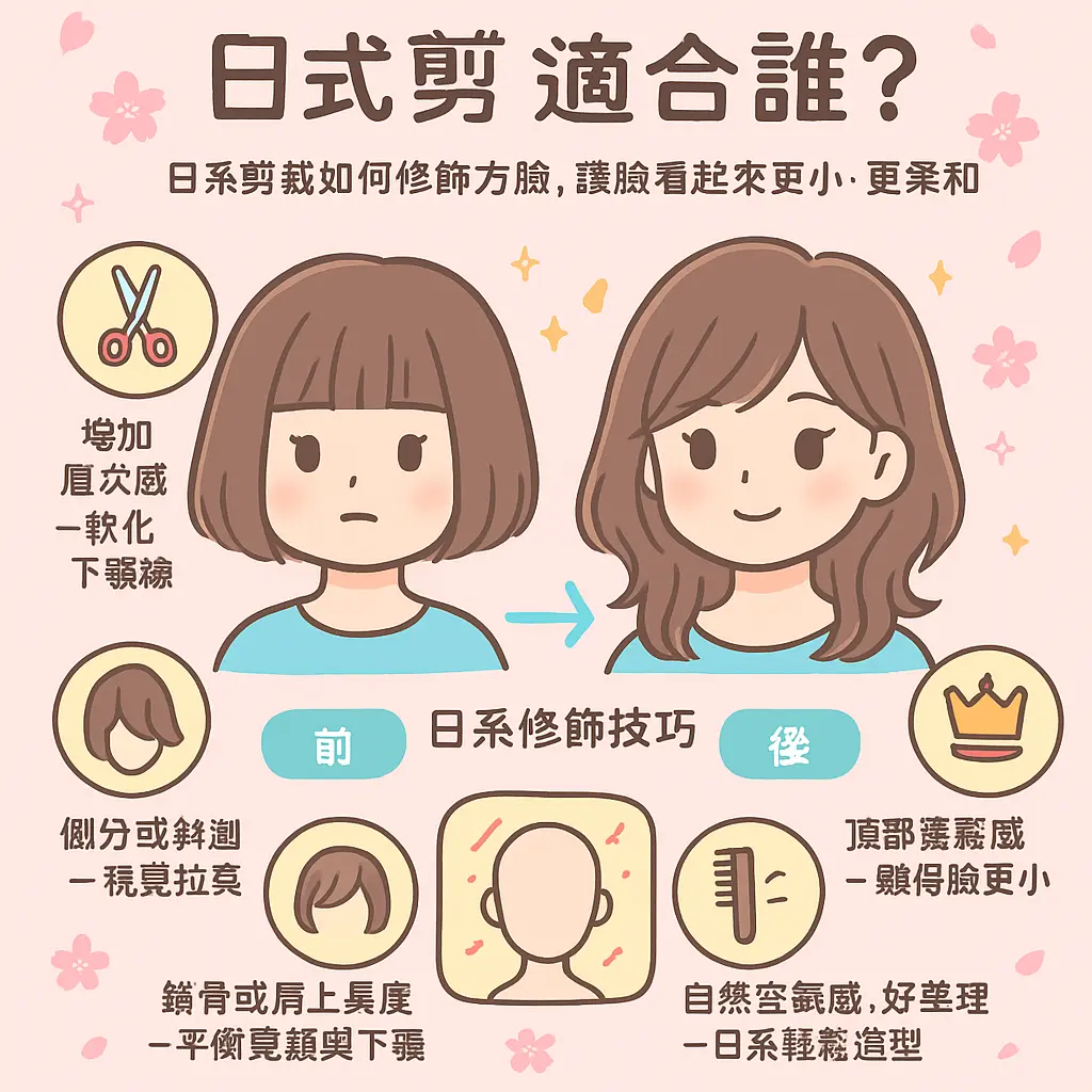 日式剪髮適合誰 - 方臉