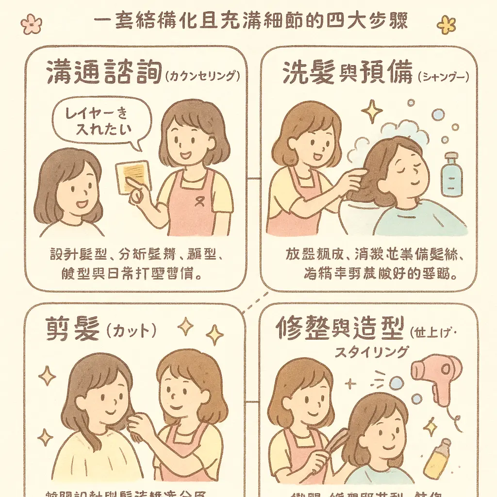 日式剪髮流程 - 髮廊